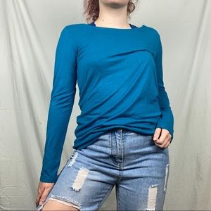 stylus teal long sleeve shirt